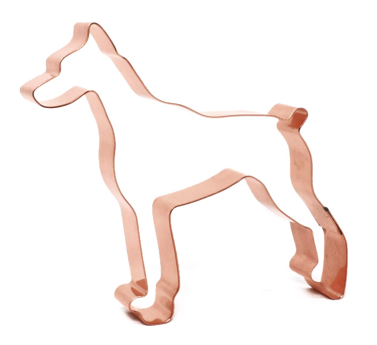 Doberman Pinscher Dog Breed Cookie Cutter 4.5 X 4.5 X 0.75 Inches - Handcrafted Copper Cookie Cutter By The Fussy Pup