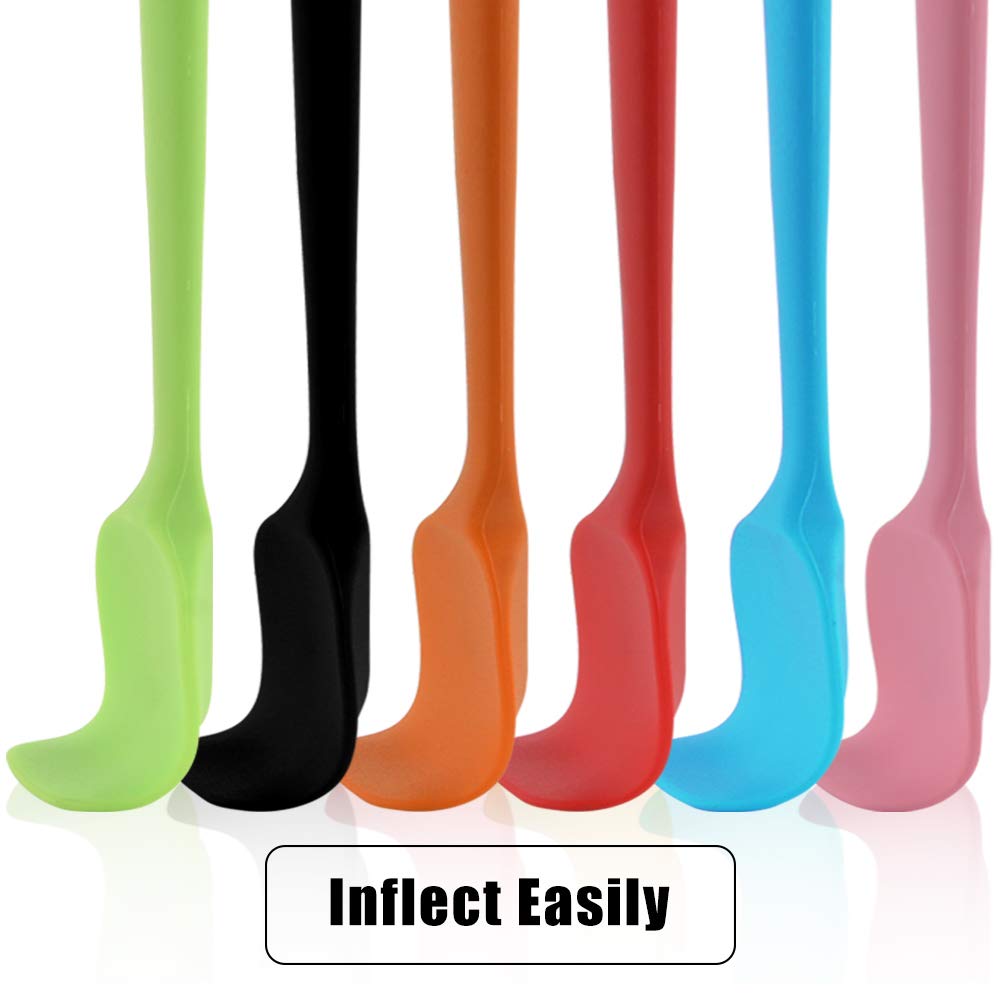 Silicone Spatulas, 8.2 Inch Small Rubber Spoon Spatula Heat Resistant Seamless One Piece Design Non-Stick Spoonula Flexible Scra