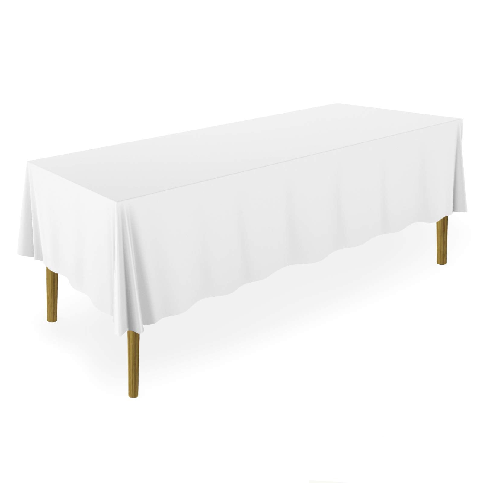 Lann'S Linens - 60'' X 102'' Premium Tablecloth For Wedding/Banquet/Restaurant - Rectangular Polyester Fabric Table Cloth - Whit