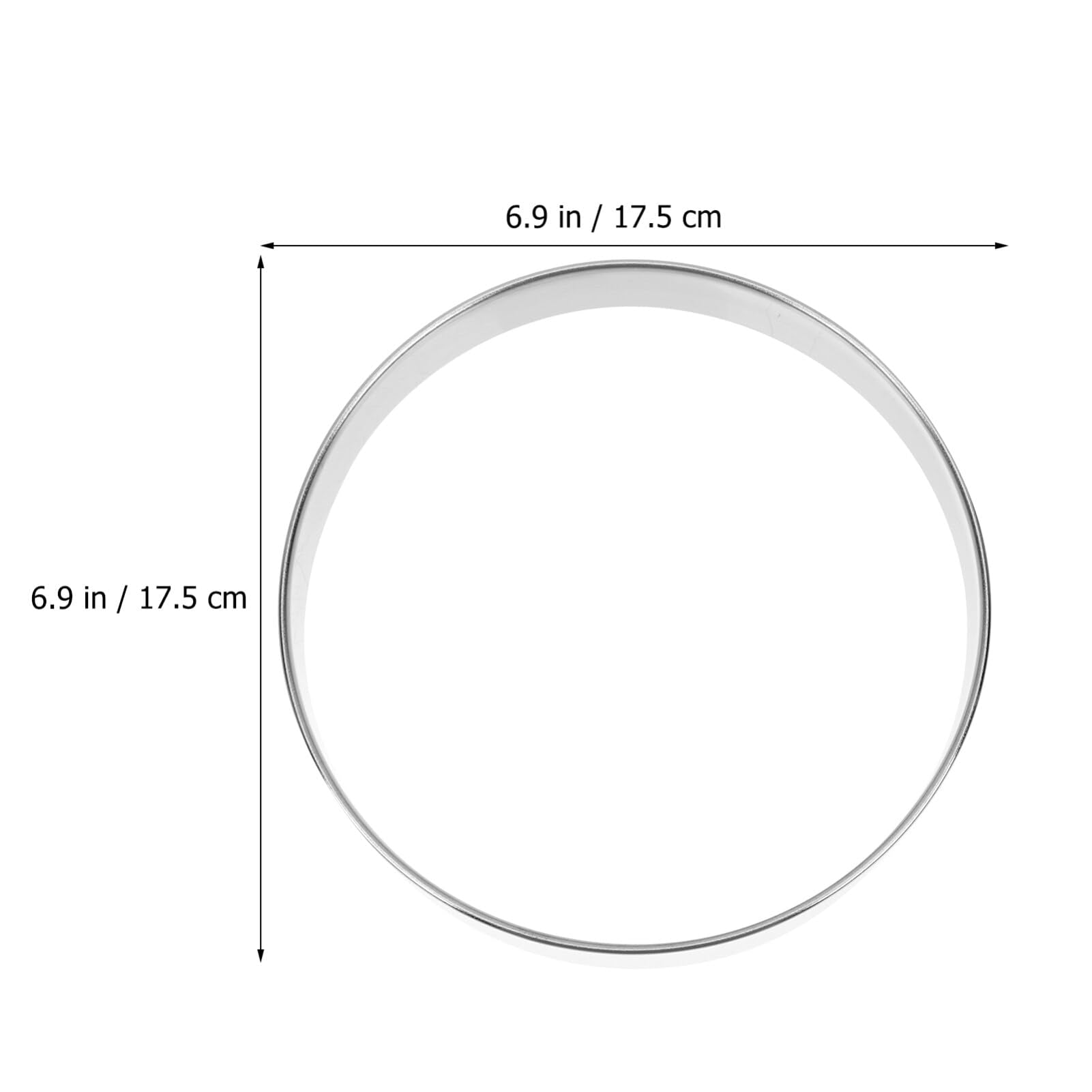 Hemoton Round Ring Circle Cookie Cutter, Donuts Cutters, Circle Molds For Biscuit Fondant, Muffins, Pancake- 6.9Inch/17.5Cm