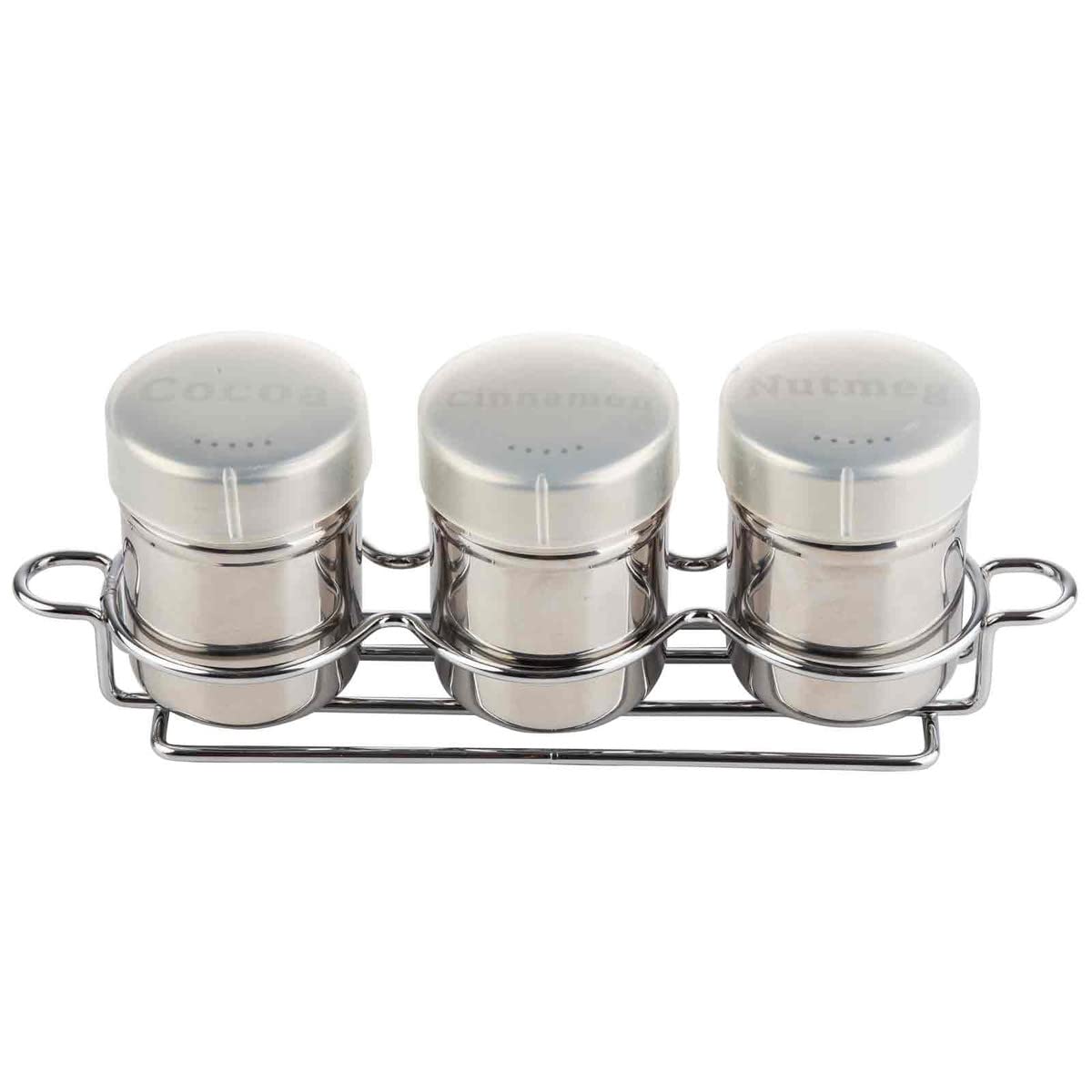 Tablecraft 11054 Mirror Finish Coffee Shaker 3-Piece Set With Rack, 10.13-Inch Length, 6 Oz
