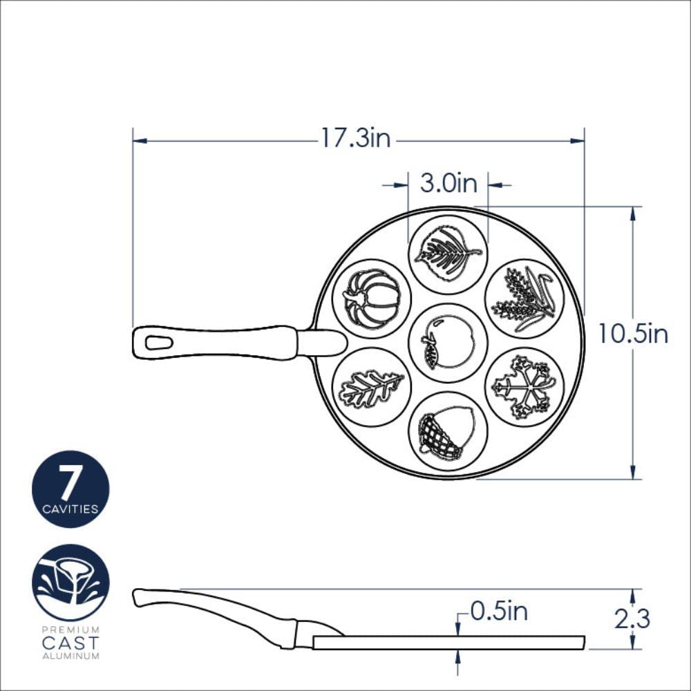 Nordic Ware Autumn Leaves Pancake Pan, Black