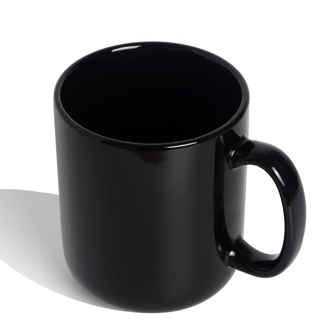 20 Oz Large Coffee Mug, Smilatte M016 Plain Ceramic Boss Big Tea Cup With Handle For Dad Men, Black