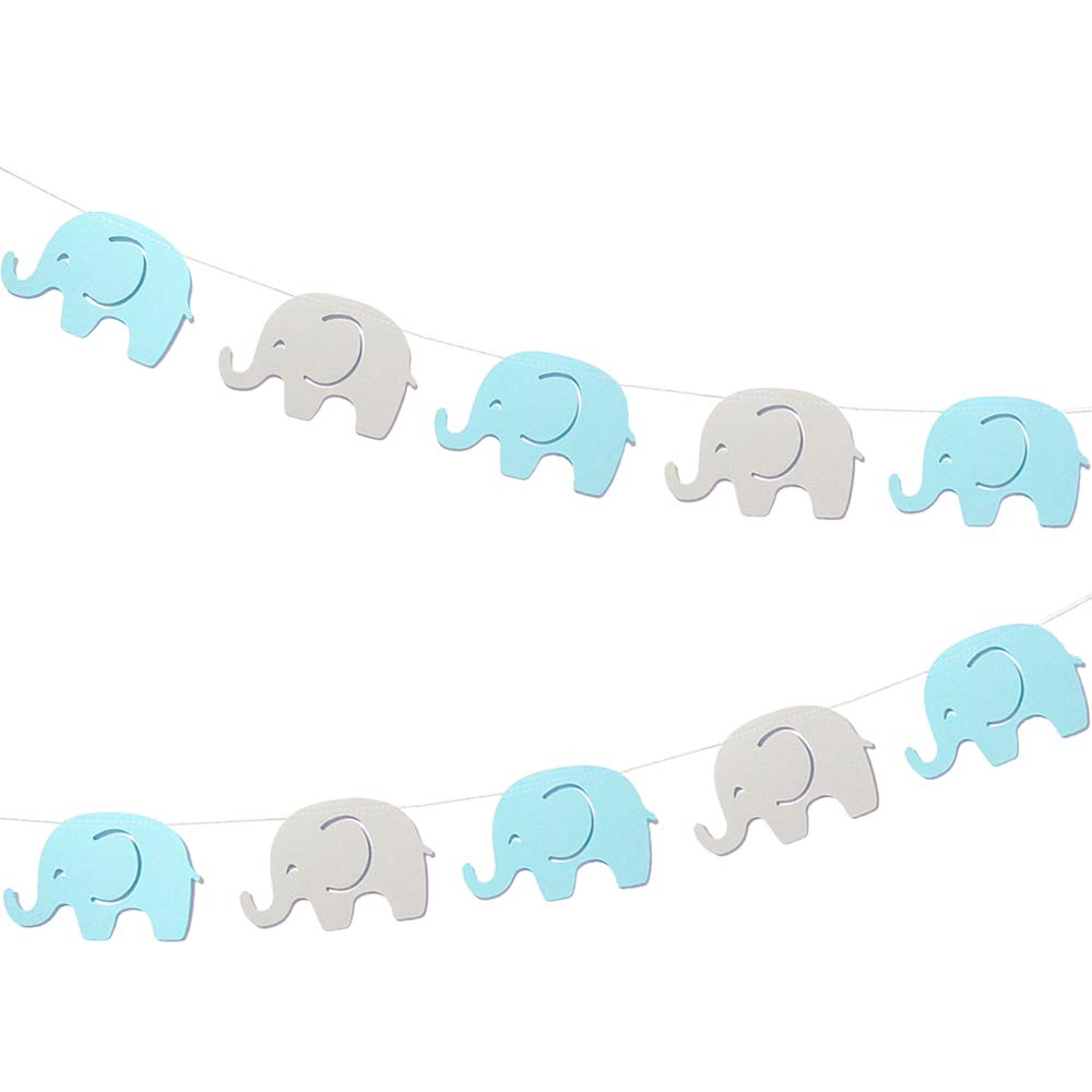 Blue Elephant Garland Baby Shower Bunting Decorations Boy Party Birthday Party Supplies Baby Nursery Classroom Decorations Gende