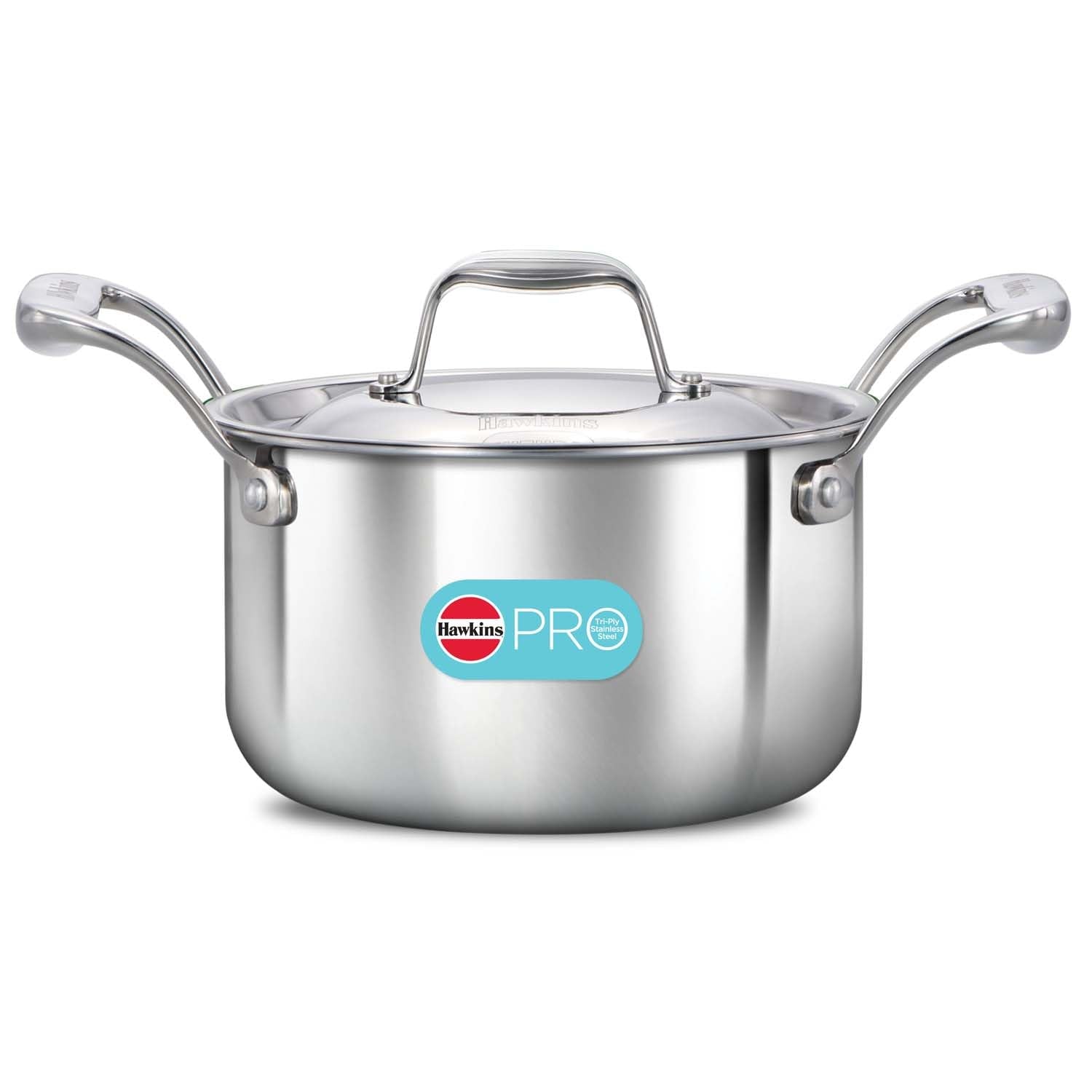 Hawkins 2 Litre Triply Stainless Steel Pro Stewpot | Induction Compatible | No Burning, Even Heating | 5 Year Guarantee | Isi Ce