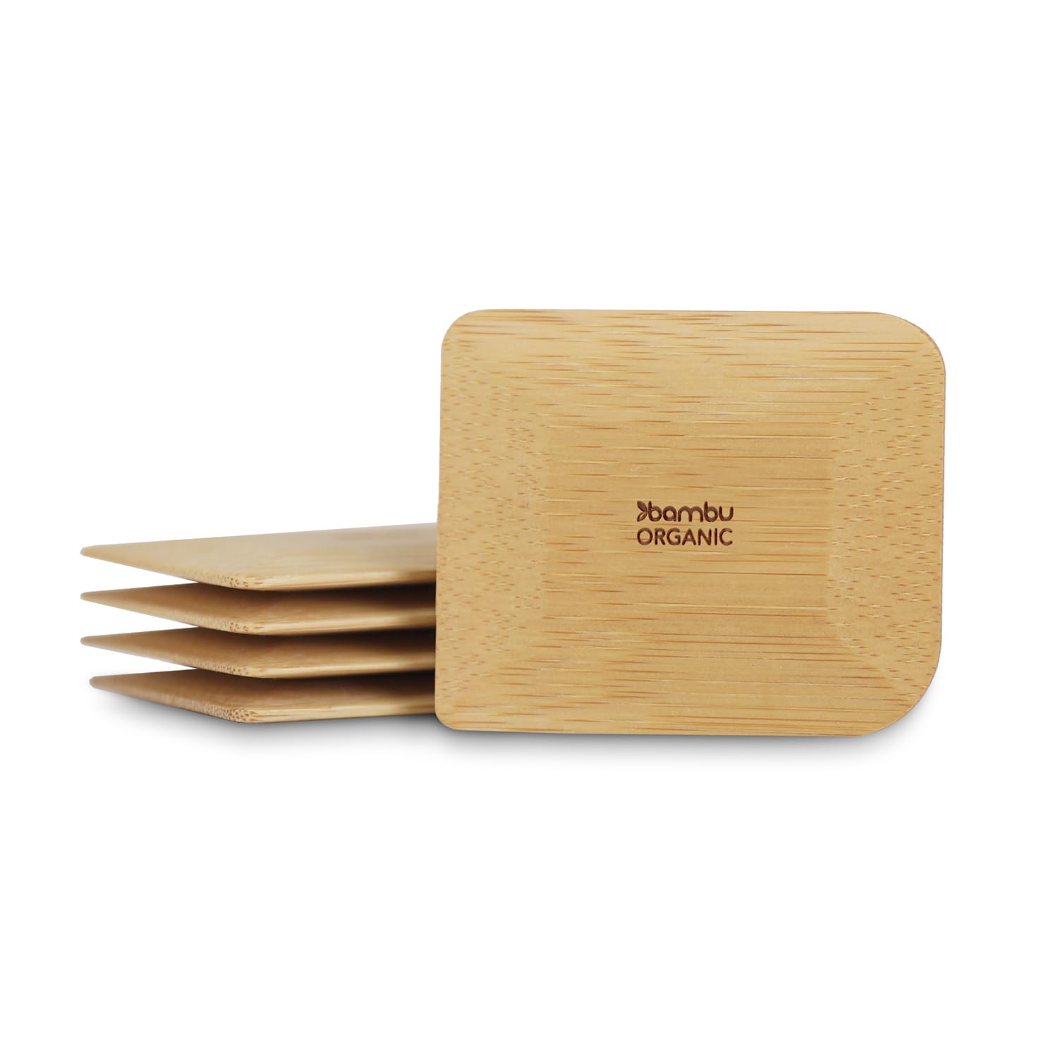 Bambu Bamboo Pot Scrapers - Eco-friendly, 2.75", Set of 4, Natural Bamboo, Safe for Pans and Dishes, Model 057100