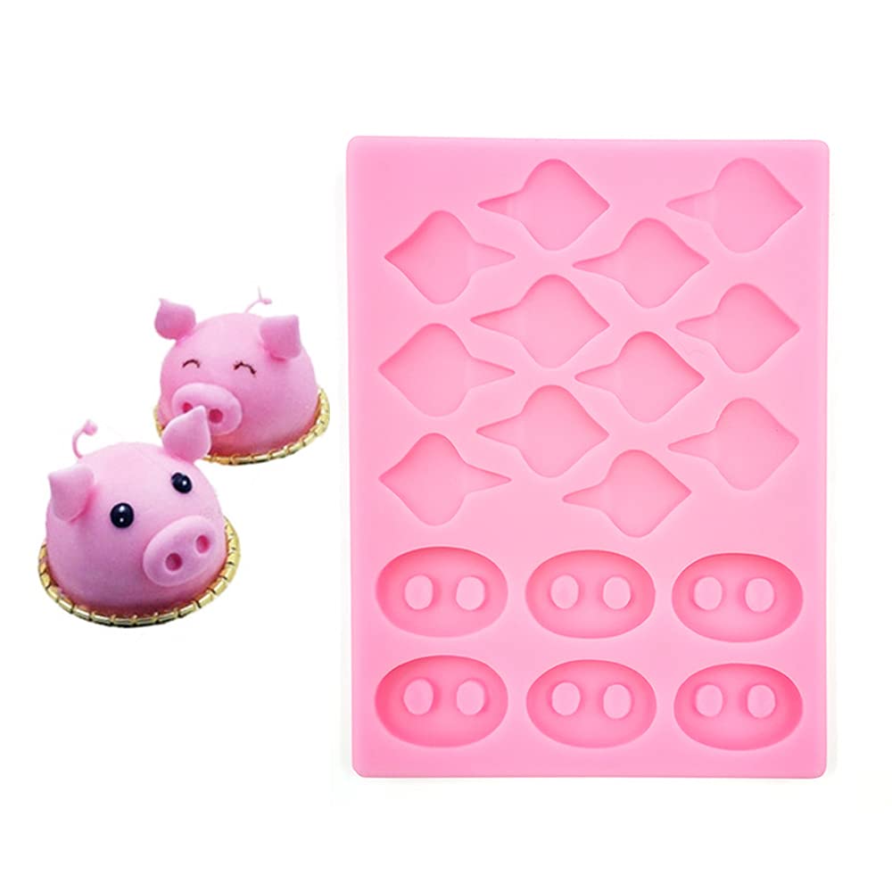 Cestony Pig Nose Ears Shape Silicone Molds For Diy Cake Fondant Biscuit Cookies Soap Sugar Pudding Chocolate Hard Candies Desser