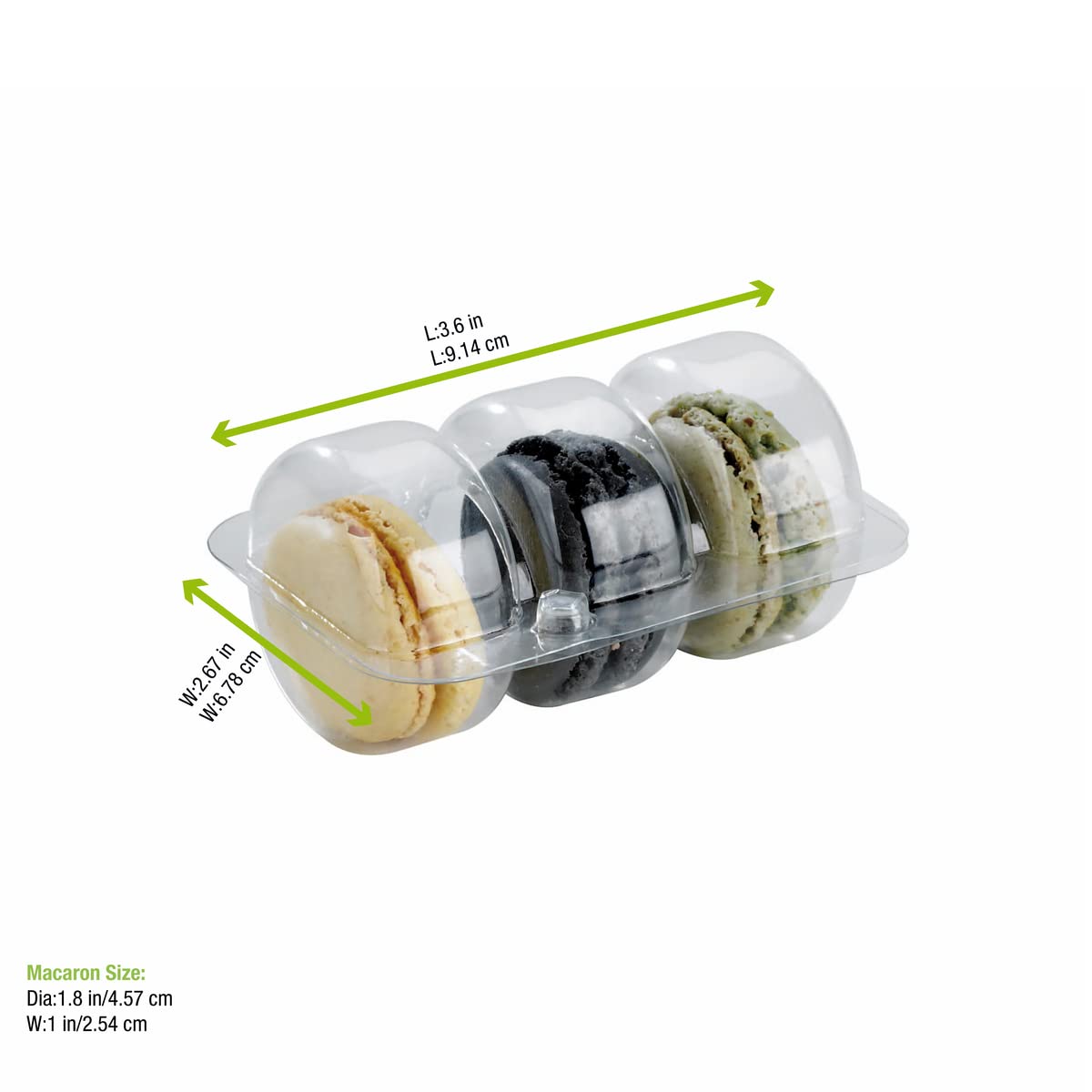 Packnwood 210Macins3 -Clear Plastic Macaron - Macaroon Clear Boxes- Macaron Storage Box- Macaroon Box-Macaron Plastic Insert-Mac