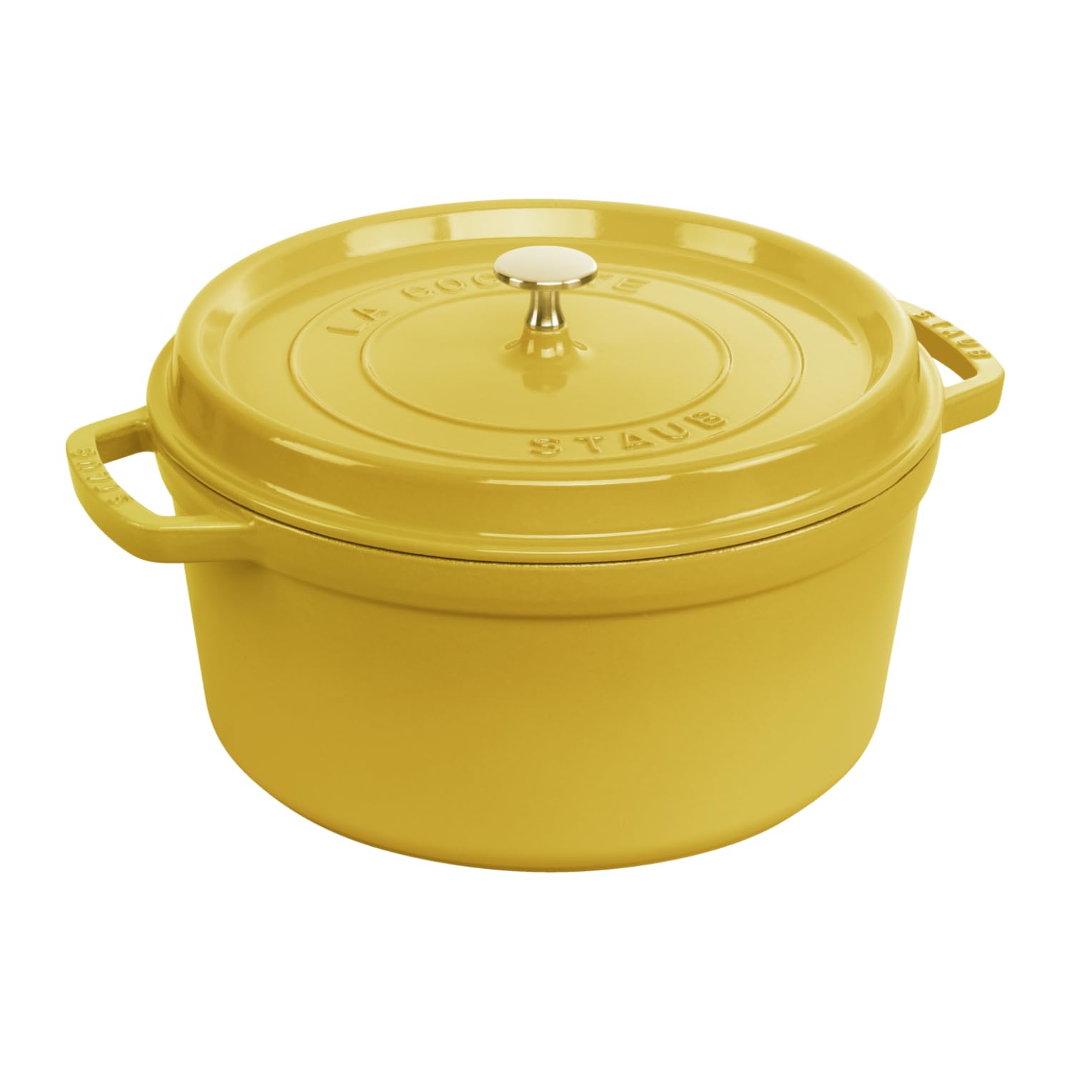STAUB Enamelled Cast Iron Casserole Dish with Lid, Suitable for All Heat Sources Including Induction, 4 People, Round, 24 cm, 3.