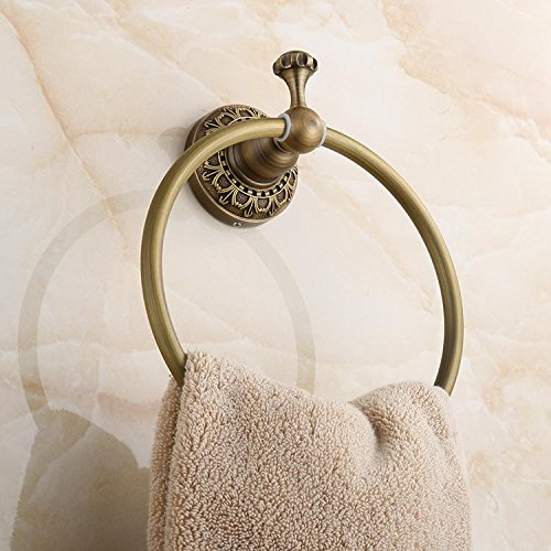 Beelee Wall Mounted Towel Ring/Towel Holder,Solid Brass Construction, Antique Bronze Finish,Bathroom Accessories
