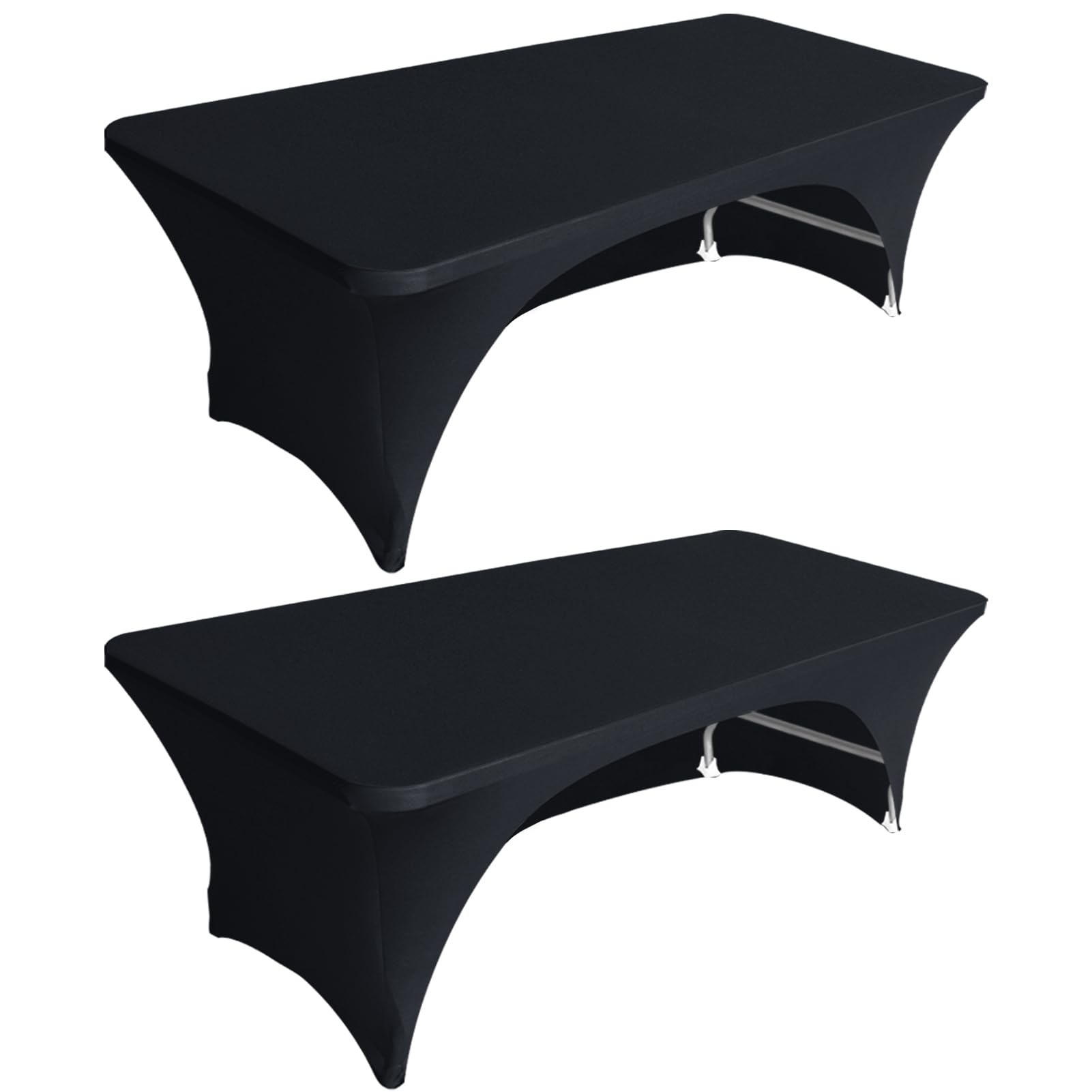 Eurmax USA 2-Pack Spandex Table Cover 6 ft. Fitted 30+ Colors Polyester Tablecloth Stretch Spandex Table Cover-Table Toppers,6 F