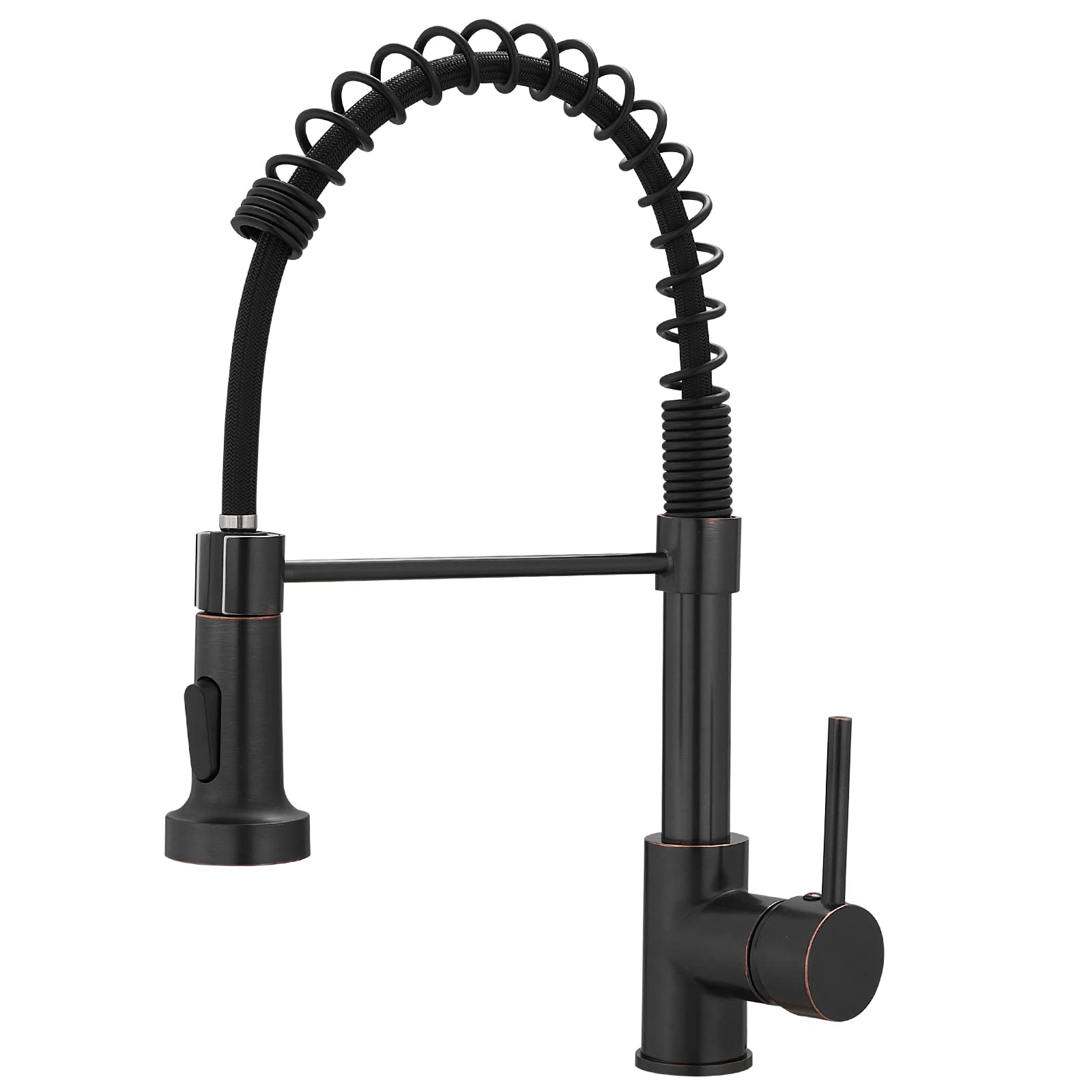 Oil Rubbed Bronze Kitchen Faucet - Aimadi Commercial Single Handle Single Hole Bronze Kitchen Faucet With Pull Down Sprayer Grif