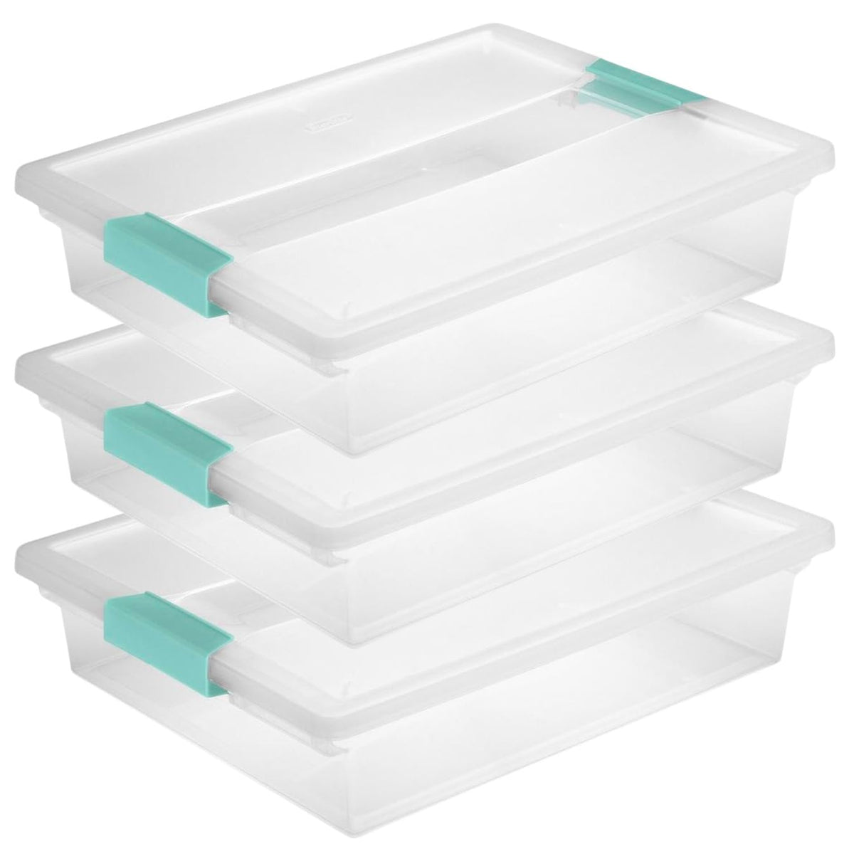 Tribello Plastic Storage Containers With Lids For Organizing - (Large - 14 X 11.5 X 3)