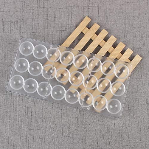 Candy Making Mold, Diamond Clear Polycarbonate Chocolate Mold Jelly Candy Making Mold 21-Piece Tray (Round Candy Mold)