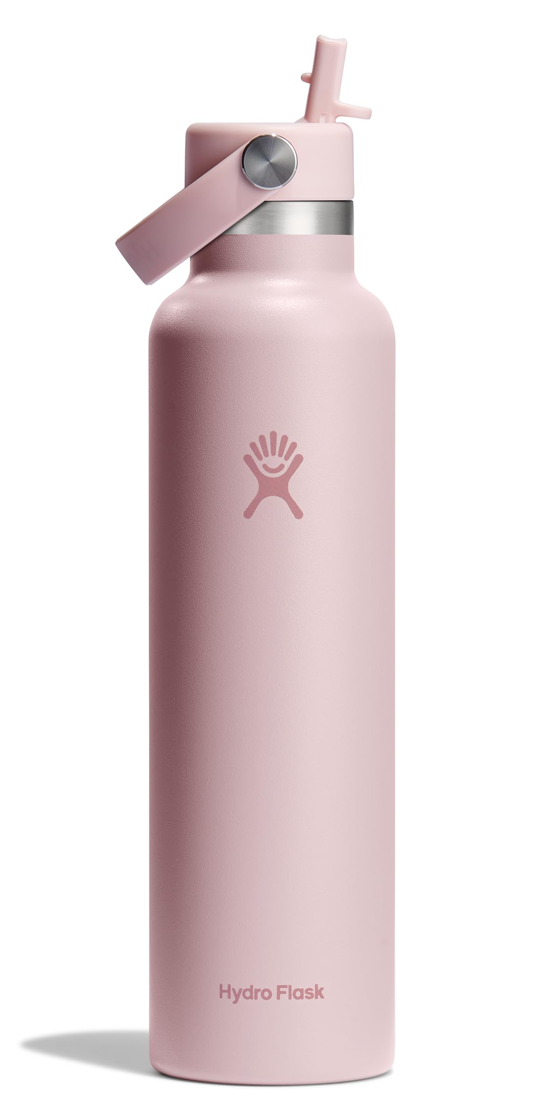 Hydro Flask Water Bottle - Insulated Stainless Steel - Straw Lid, Non Spill, Leakproof 24 Oz Trillium Pink