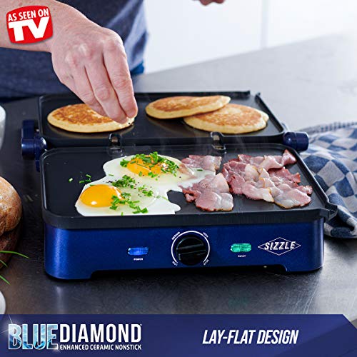 Blue Diamond CC002899-001 Sizzle Deluxe Electric Griddle and Grill Pan  Plates