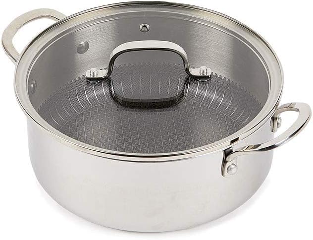 Copper Chef Titan Pan, Try Ply Stainless Steel NonStick Frying Pans, 7.5 QT Casserole Pan with Lid