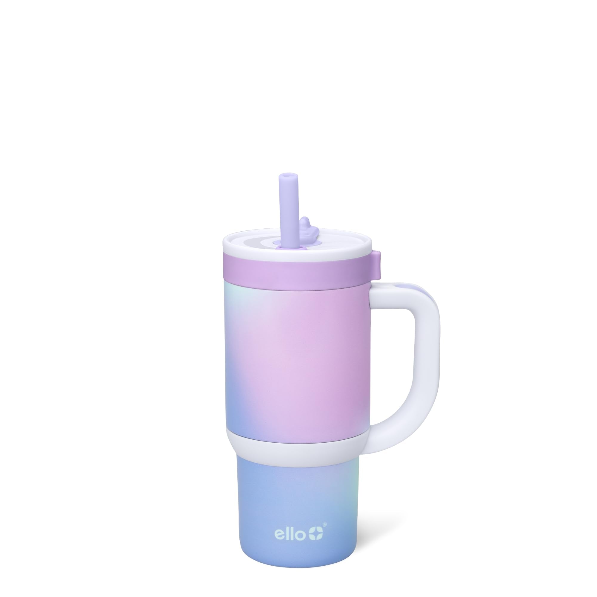 Ello Oasis 14oz Stainless Steel Toddler Tumbler with Handle & Retracting Straw, 100% Leakproof, Double-Wall Vacuum Insulated, Ki