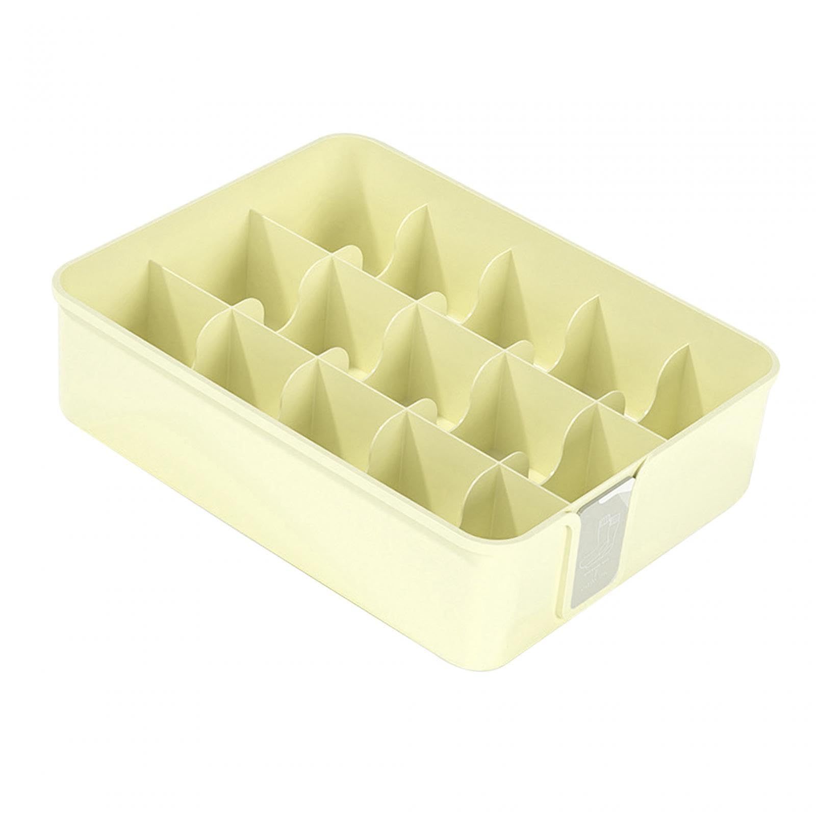 Zoomella Underwear Sock Storage Box Lingeries Storage Bins For Panties Underwear Ties 15 Grids Yellow|Closet Organizers|Home & G