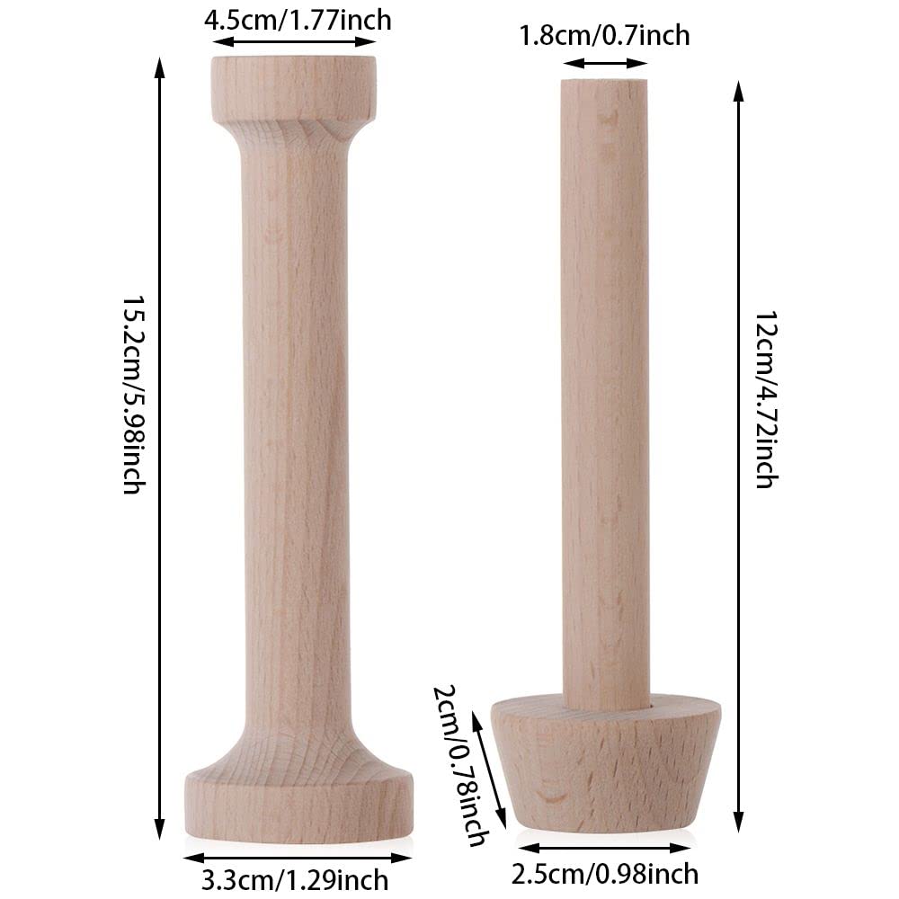 3 Pcs Egg Tart Tamper Set, Double Side Wooden Tart Tamper, Wood Pastry Pusher Baking Supplies For Egg Tart, Dessert Baking