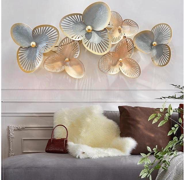 Zove Metal Clover Leaf Wall Decoration | 3D Home Wall Decor | Elegant Design Decorative Wall Hanging Sculpture For Living Room, 