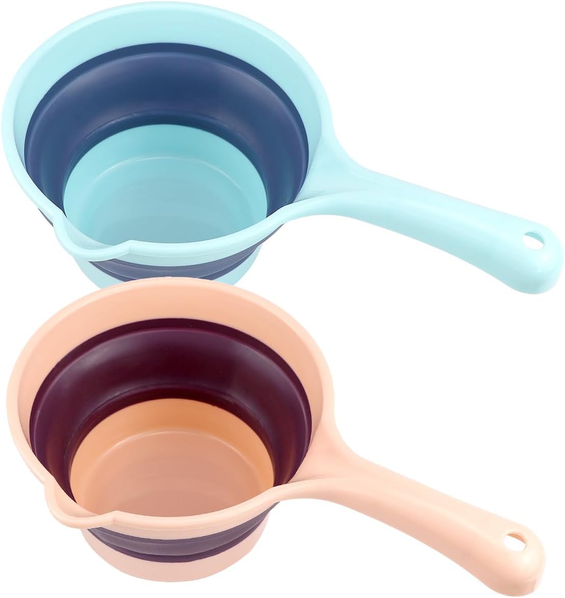 2PCS Water Ladle Cup Collapsible, Folding Water Dipper with Long Handle