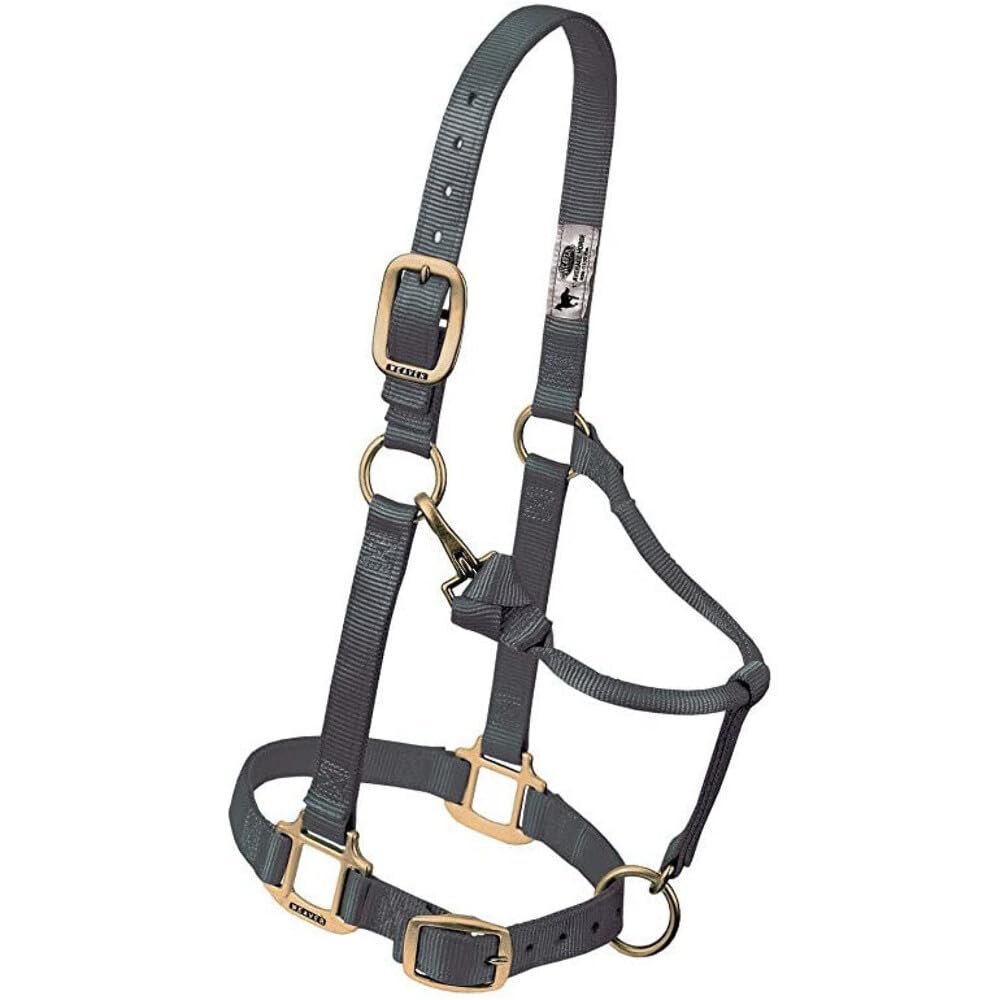 Weaver Leather Original Adjustable Chin And Throat Snap Halter, 1 Average Horse,Graphite