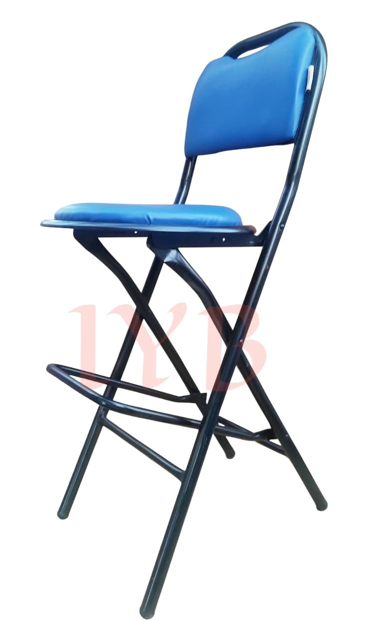 Iyb 25Inch Heavy Duty Folding Chair | Strong & Sturdy | Padded Seat With Footrest | Kitchen, Bar, Office, Home, Garden, Breakfa