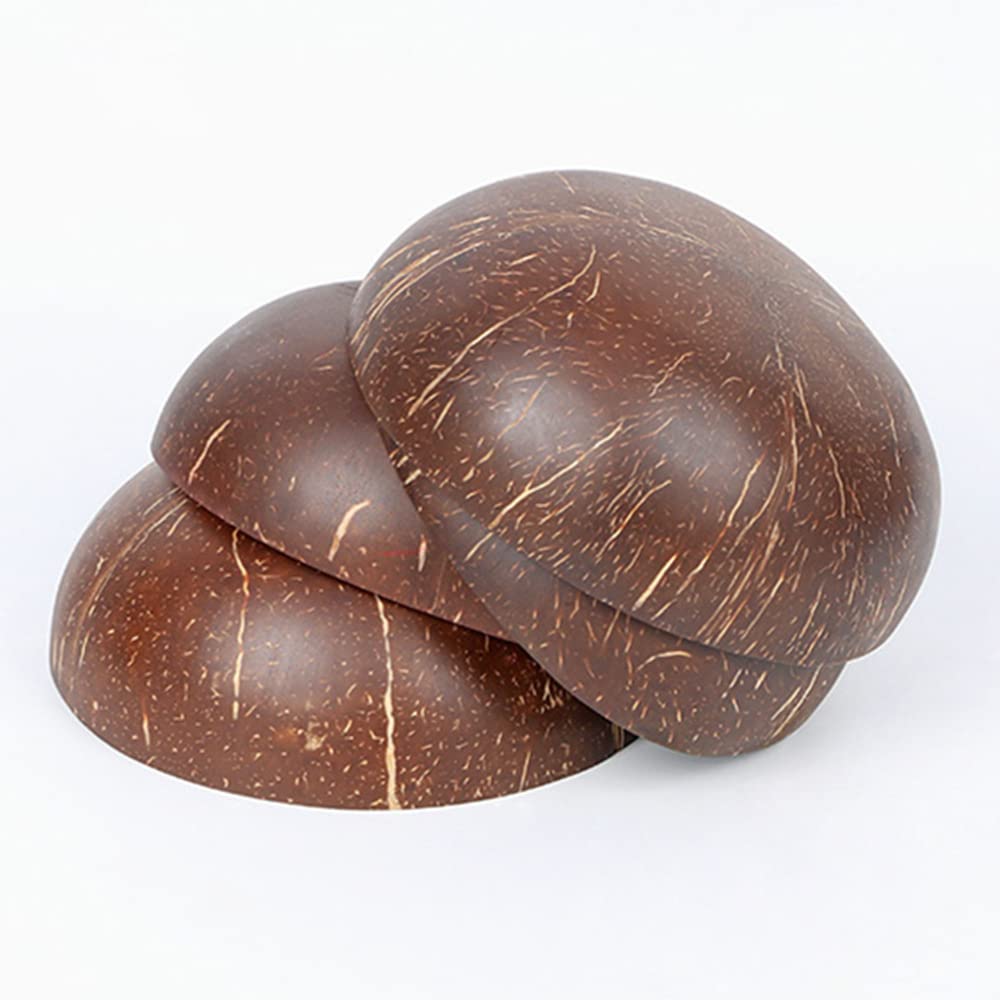 Qtmy Coconut Decorative Bowl Natural Coconut Shell Storage Bowl Coconut Serving Bowls Candy Container Nuts Holder(About 5.3 X 2.