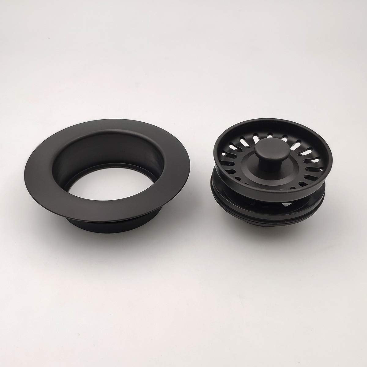GZILA Garbage Disposal Strainer and Stopper with Decorative Disposal Flange in Black  Fit 3.5 Inch Standard Drain Hole