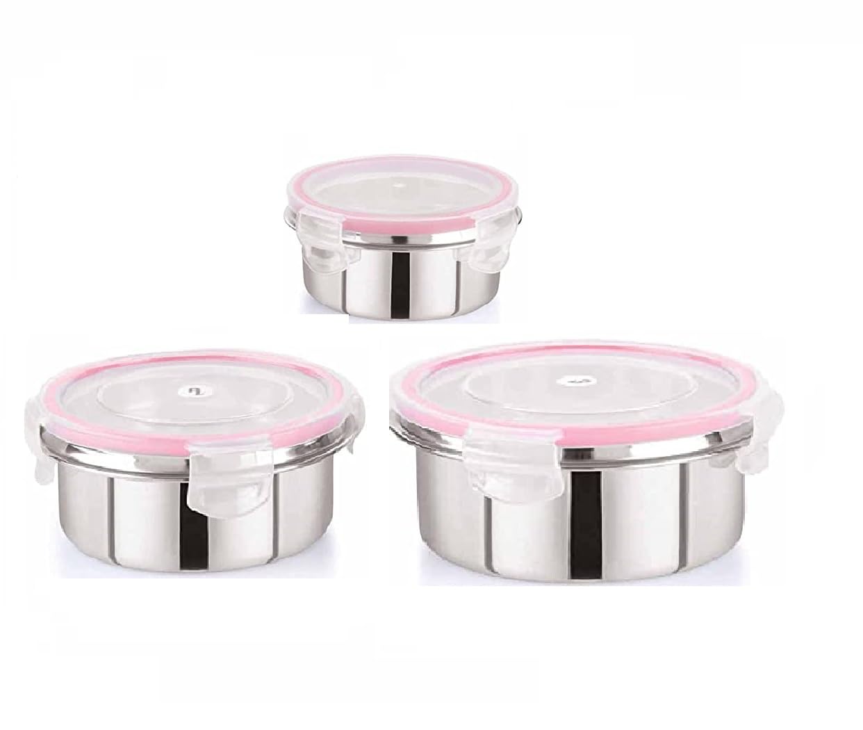 Foliam Leak Proof Click And Seal Lock Stainless Steel Storage/Air Tight Tiffin Container/Lunch Container With Lid (Tumbler150+35