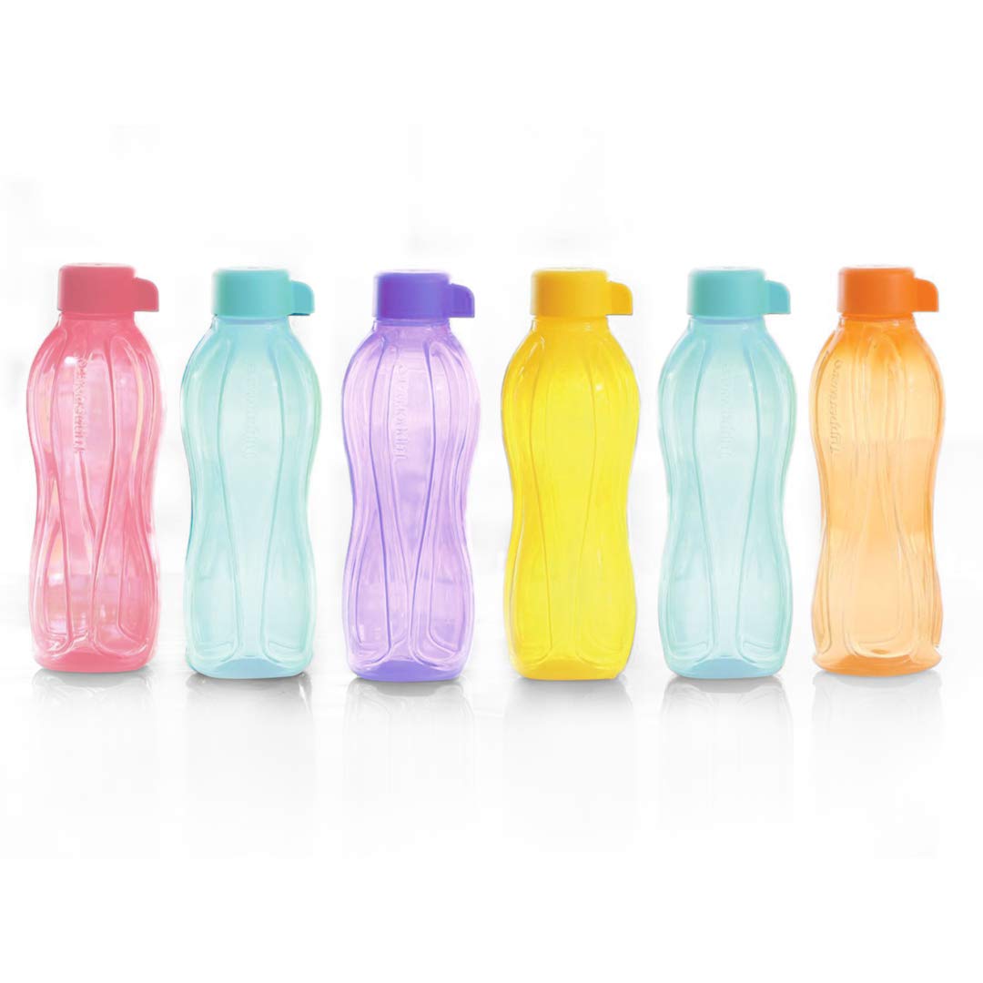 Tupperware 11156191 Plastic Bottle, 500Ml, 6 Pieces, Multicolor, Green, Yellow, Purple, Pink, Orange, Blue