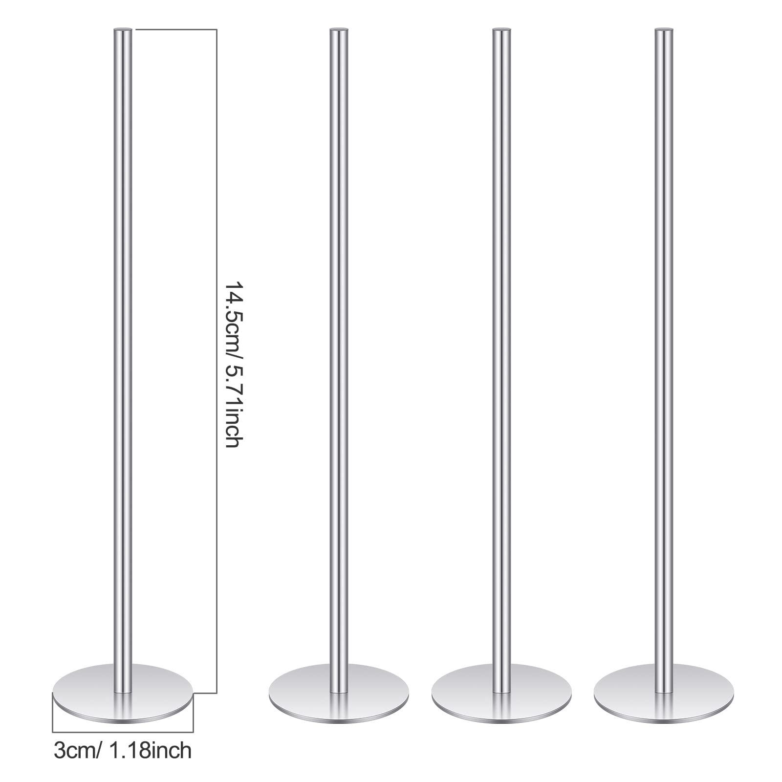 Jutom Cake Heating Rods - 5.71 Inch Stainless Steel Baking Nails, Silver (4 Pcs)