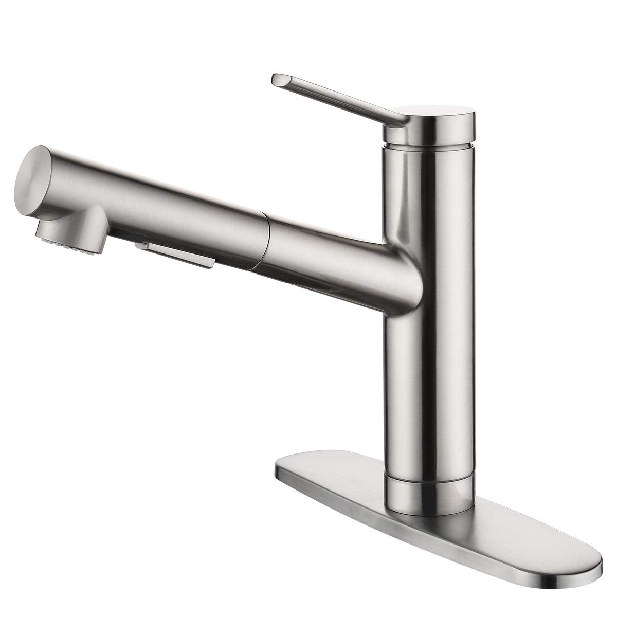 Crea Kitchen Faucets, Bar Sink Faucet, Kitchen Sink Faucet Pull Out Brushed Nickel Single Handle Prep Wet Commercial Modern Rv L
