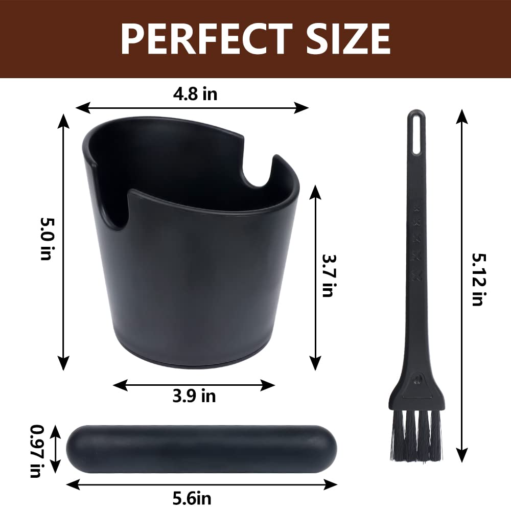 Espresso Knock Box 4.8 Inch Coffee Dump Bin For Coffee Grounds,Coffee Waste Bin With Removable Knock Bar And Non-Slip Base,Shock