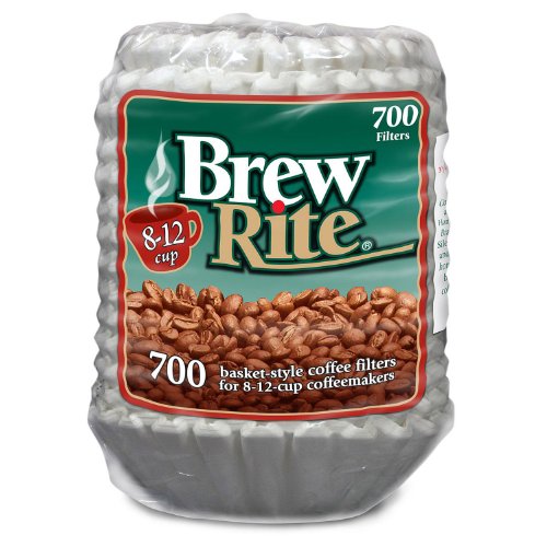 Brew Rite Coffee Filter-700 Ct, 8-12 Cups, White