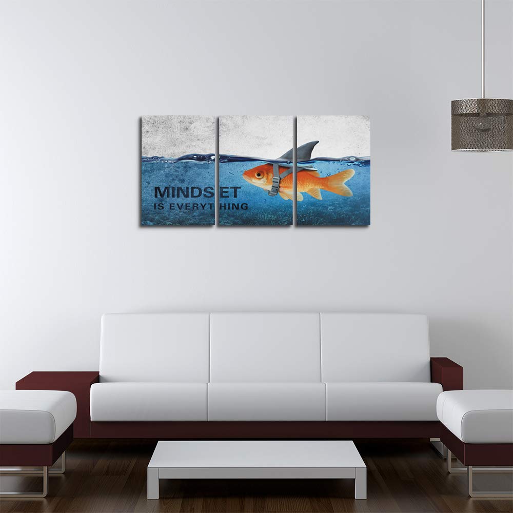 3 Panels Inspirational Canvas Painting Wall Art Motivational Wall Art Success Framed Poster Grind Hustle Positive Quotes Wall Poster Office Inspirational Wall Decor for Home Living Room 36''W x 16''H