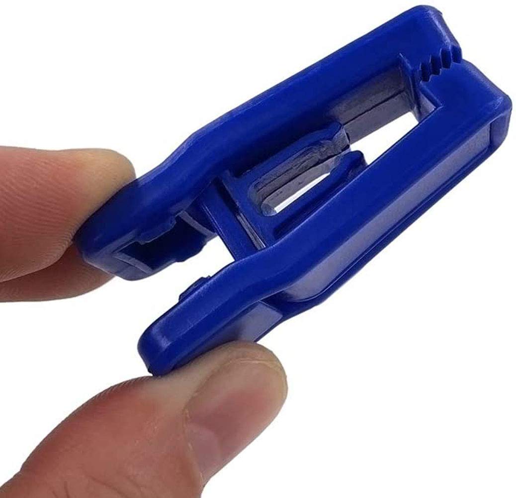 Kiseer Plastic Baby Hanger Clips, 40 Pcs Slim-Line Finger Clips Set Clothes Hanger Velvet Hanger (Blue)