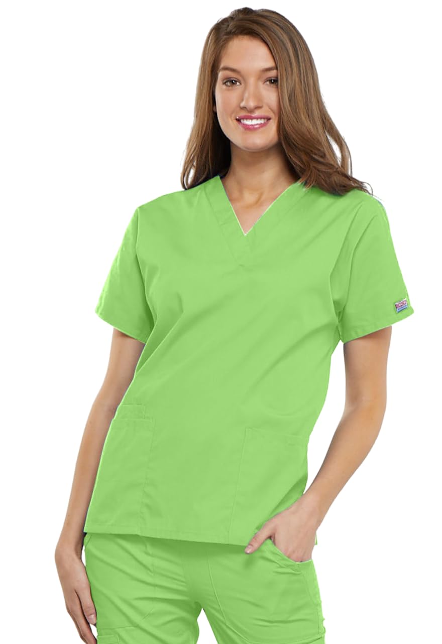 Scrubs For Women Workwear Originals V-Neck Top Plus Size 4700, 5Xl, Lime Green