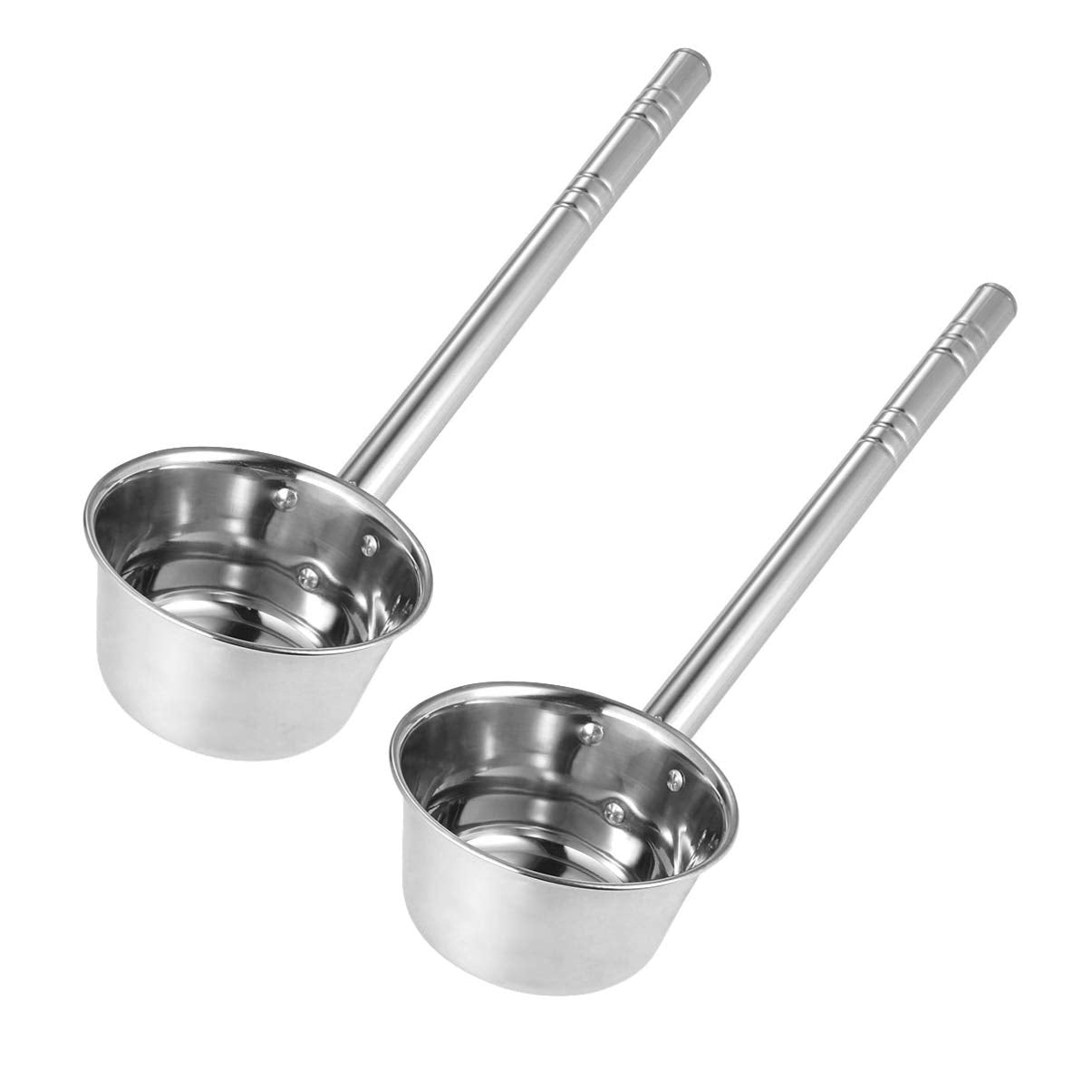 DOITOOL Soup Spoon Long Handle Ladle 2 pack Kitchen Stainless Steel Spoon for Serving Soup Stews Hot Pot Smooth Ergonomic Grip 1