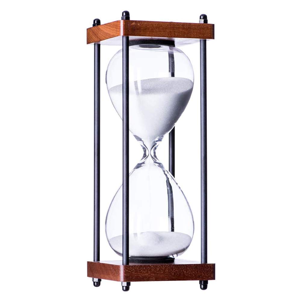 Large Hourglass Timer 60 Minute  Decorative Wooden Sandglass  White