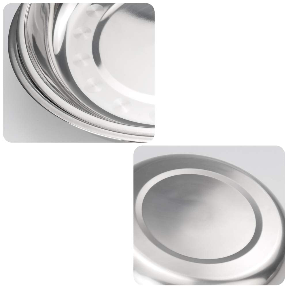 Callyne 4-Pack Stainless Steel Metal Camping Plates, Kitchen Dinner Plates