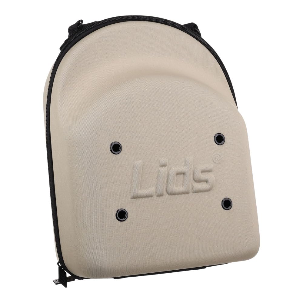 Lids Cap Luggage Container(Khaki Exterior/Black Interior) - Durable Storage For Baseball Caps, Hat Organizer Holder For 6 Caps,