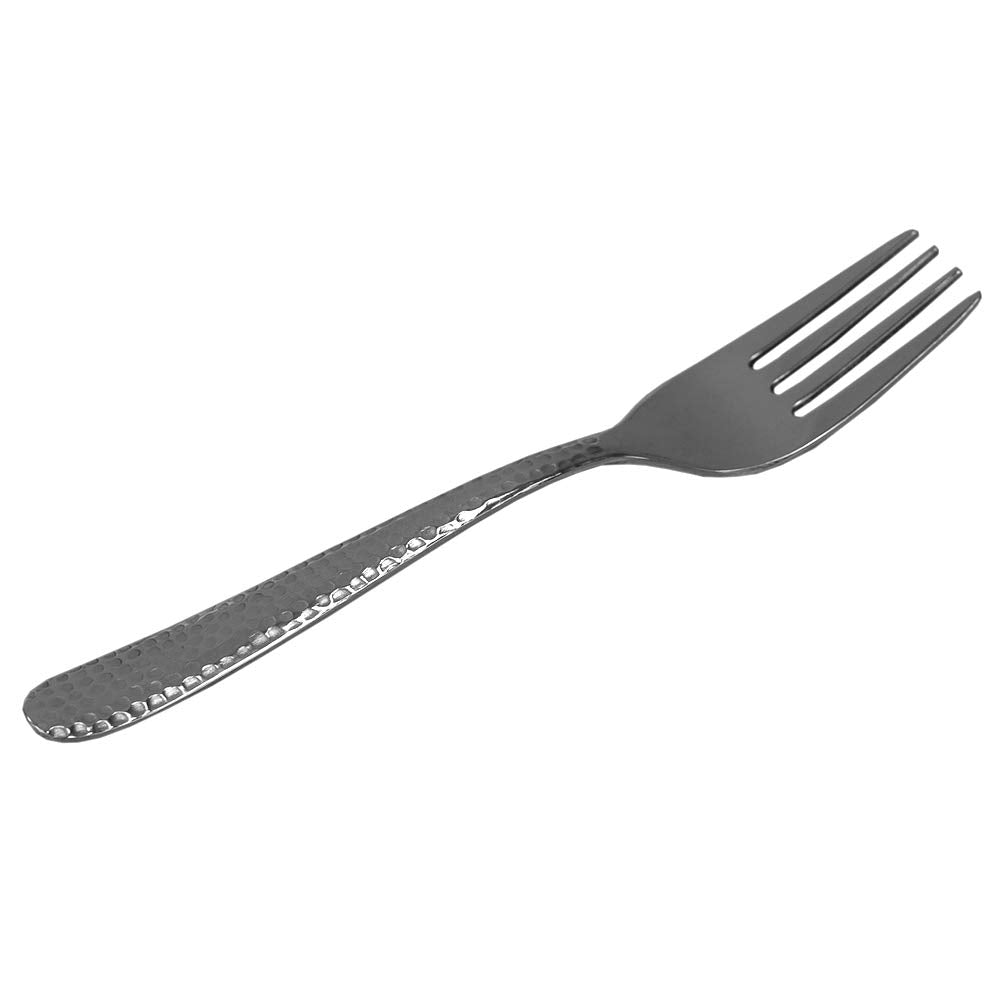 Home Basics 4 Pieces Of Hammered Stainless Steel Flatware/Silverware For Dinner, Dessert, Salad, Appetizer - Home, Kitchen, Rest