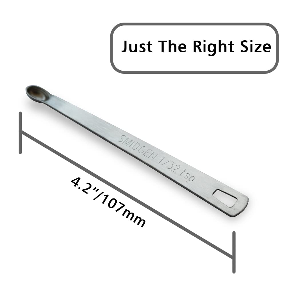 Beryler 1Pcs 1/32 Teaspoon(1/32Tsp, 0.165Ml, Smidgen) Single Tiny Measuring Spoon, Small Individual Stainless Steel Measure Spoo