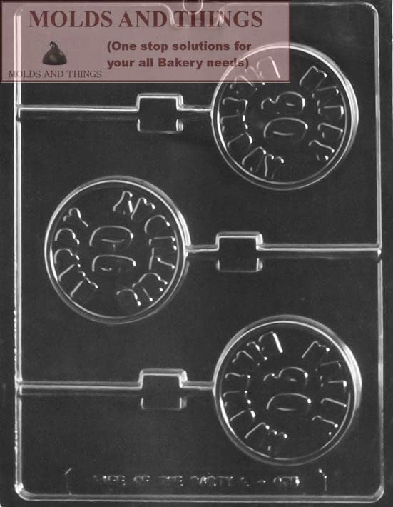 Happy 90Th Birthday Candy Mold, 90Th Birthday Chocolate Candy Mold With Copywrited Molding Instructions