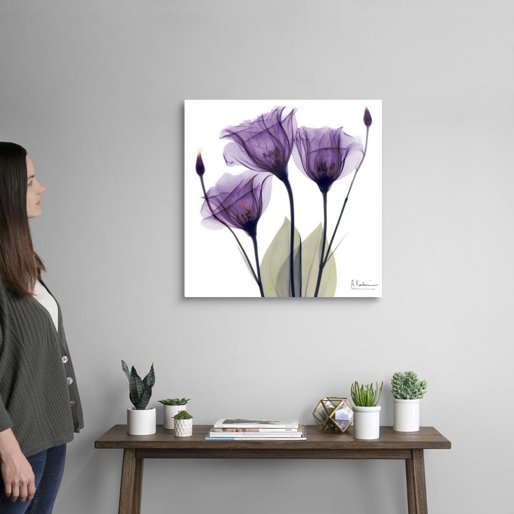 Canvas On Demand Purple Flower Trio Canvas Wall Art Print By Albert Koetsier, Home Decor, Artwork, 24''X24''
