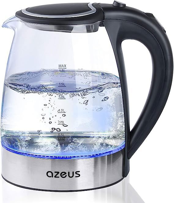 Azeus 1.8L Electric Kettle Cx-817 - Fast Boil, Auto Shut-Off, Boil-Dry Protection, 360 Swivel Base - Stainless Steel Water Boile
