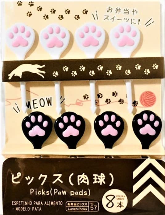 Paw Pads Lunch Picks For Bento Box,Food Fruit 8Pcs 1.8In(4.5Cm)