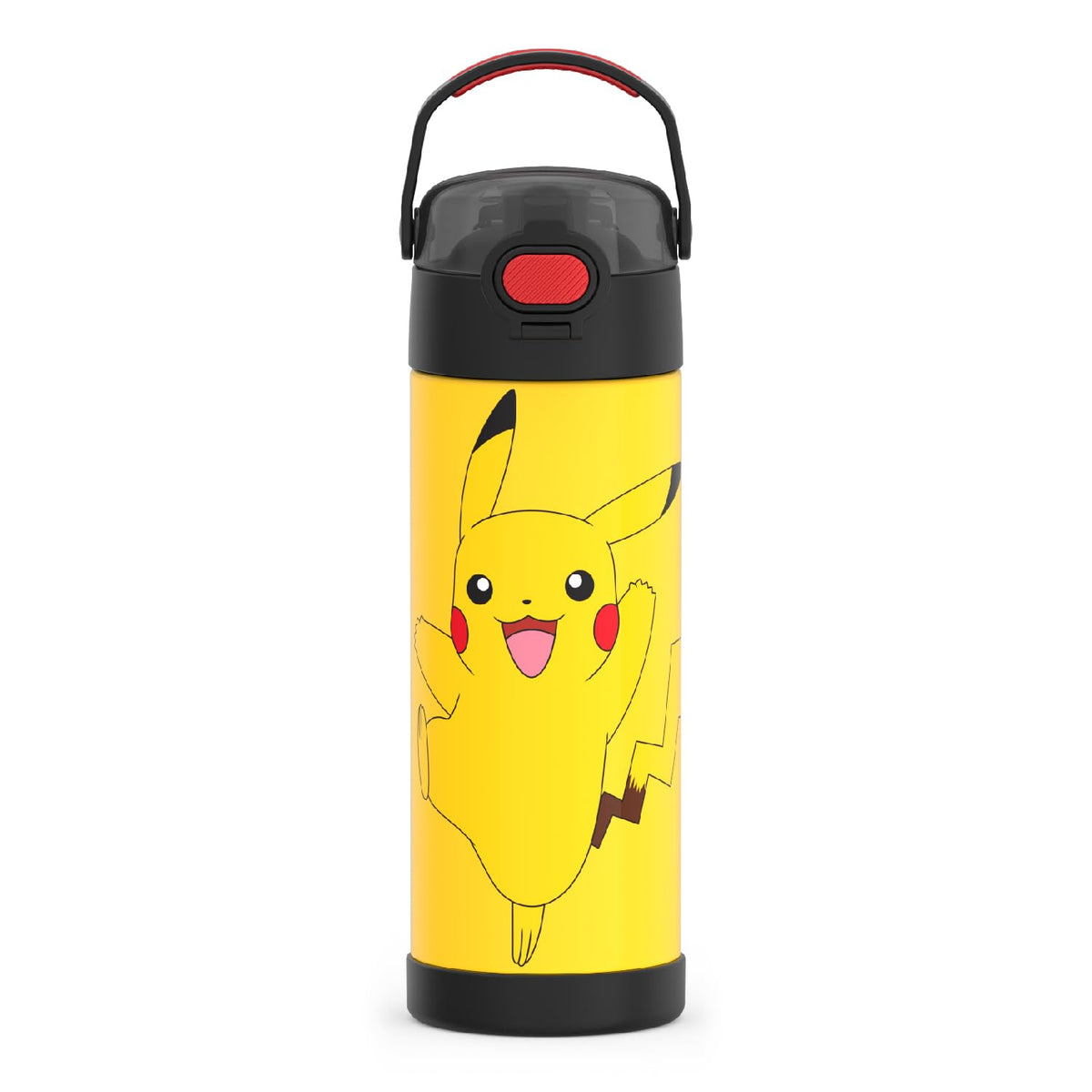 Thermos Funtainer 16 Ounce Stainless Steel Vacuum Insulated Bottle With Wide Spout Lid, Pokemon